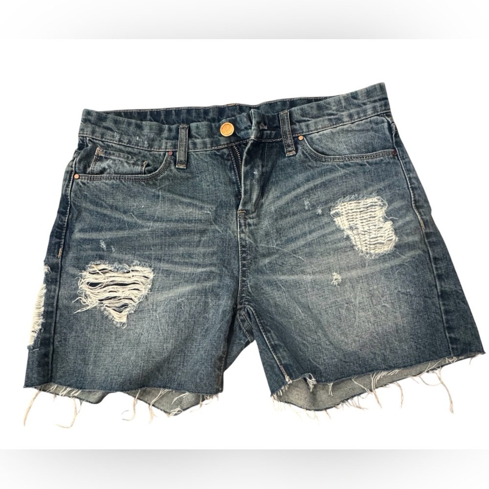 Blank NYC Ripped Blue Jean Shorts